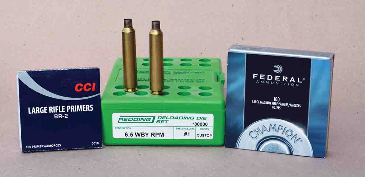 The 6.5 RPM can be used with either large rifle standard or magnum primers. However, powders that are hard to ignite, or if hunting in extremely cold weather, magnum primers are preferred.